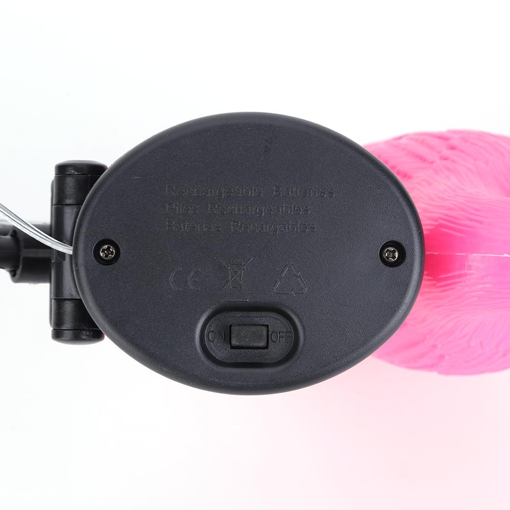 Solor Power Lawn Lamp Pink Bird Flamingo Yard Lighting LED Outdoor Lawn Light 600mAh IP55 Waterproof for Pathway Patio Courtyard