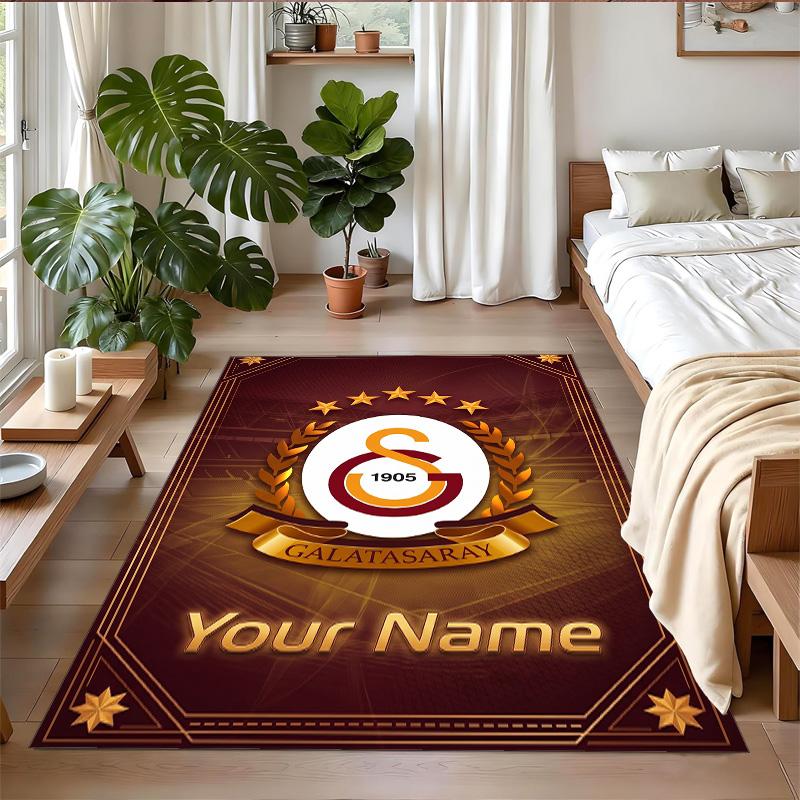 Crystal Velvet Rug Custom Name Text, Soft Non Slip Floor Mat Home DecorGalatasaray FC