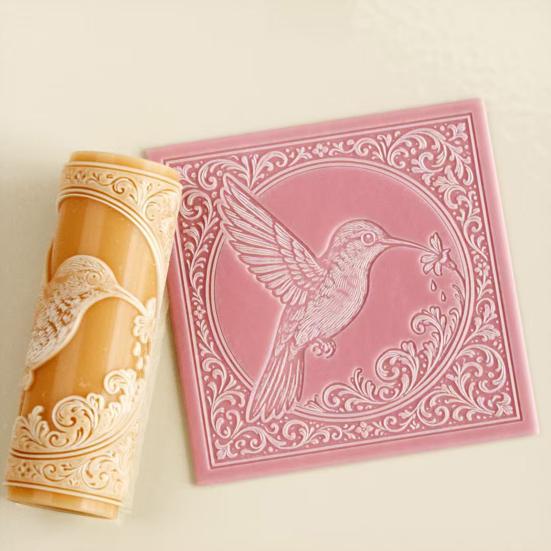 1/4Pcs Clay Roller Embossing Mold High-Precision Engraved Patterned Rolling Pin Moon Design Pottery Tool DIY Craft