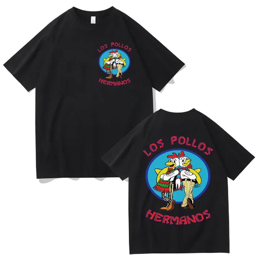 TV Series Breaking Bad Los Pollos Hermanos Graphic T Shirts Vintage Y2K Clothing T-shirt Casual Fashion Loose T-shirts Unisex