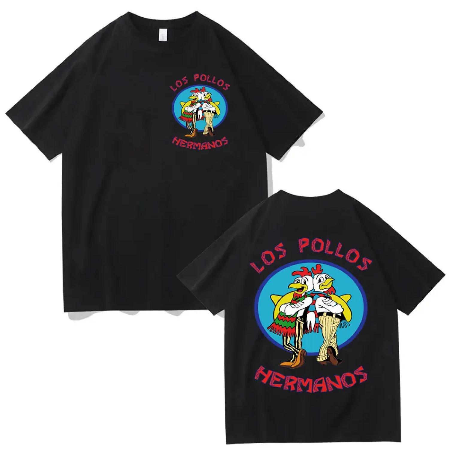 TV Series Breaking Bad Los Pollos Hermanos Graphic T Shirts Vintage Y2K Clothing T-shirt Casual Fashion Loose T-shirts Unisex S чёрный
