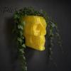 Crimson Rose Vase Skull Planter, Gothic Skeleton Wall Hanging Spooky Head Modern Decor Flower Pot for Halloween Living Room Bedroom Home Decoration