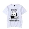Go Away I’m Introverting Graphic T Shirts Funny Cat Gamer Gaming Tshirt Tops Fashion Harajuku T-shirts Women Men Brand T-shirt