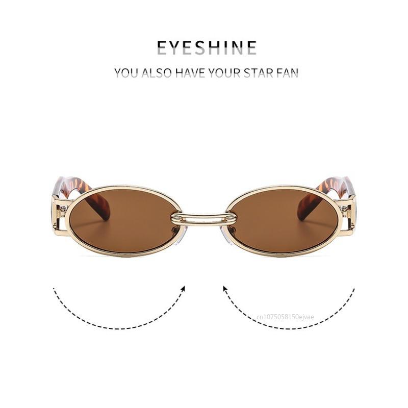 Vintage Oval Sunglasses For Street Photo Unisex Punk Sunglasses For Women Luxury Brand Designer Uv400 Shades Sunglasses 1Pc