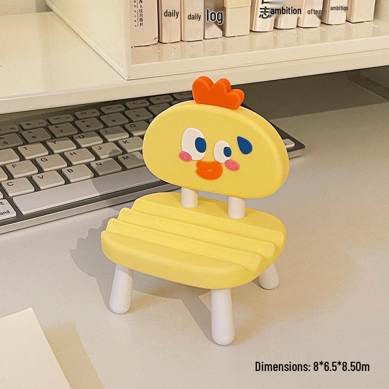 

Internet Celebrity Cute Desktop Phone Holder - Soft Rubber Small Chair for Bedside or Desk, Ideal for Watching Shows.