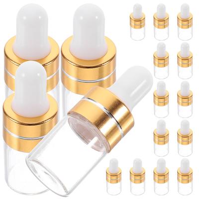 FOMIYES 2ml Glass Dropper Bottles, Transparent, Small Size, Refillable, Essential Oil Bottles, Portable, Corrosion Resistant, Abrasion Resistant, Set