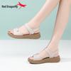 Red Dragonfly Women's Genuine Leather Strap Sandals - 2026 Summer Collection