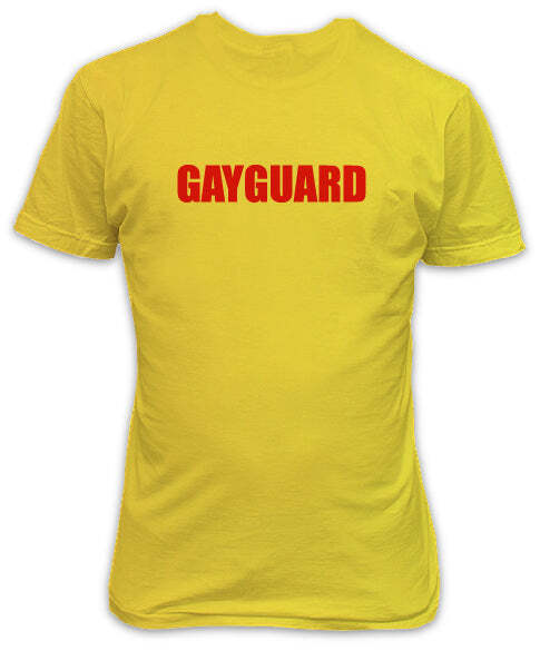 Gaywatch Lifeguard Baywatch style yellow t-shirt XXXXL