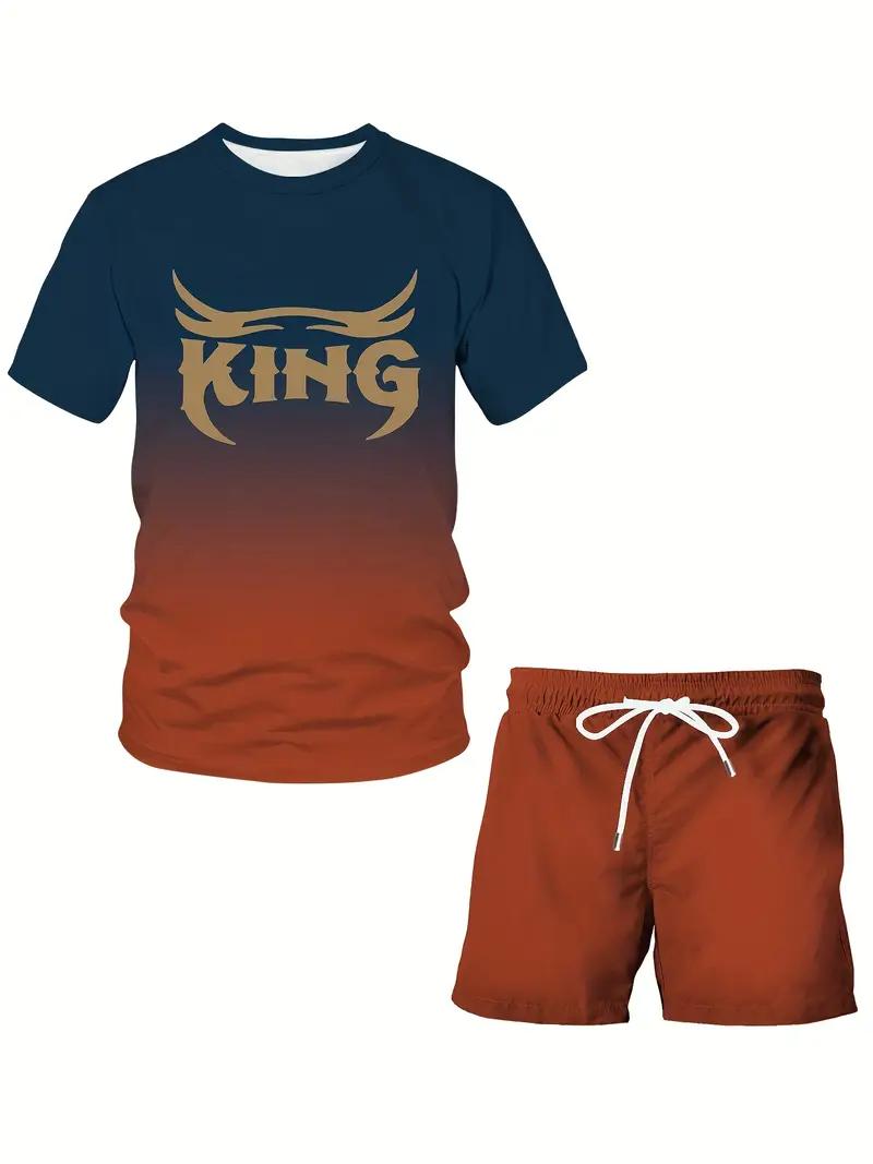 

Men s Short Sleeve T-shirts And Shorts Set Outdoor Street Short Sleeve Top Shorts Plus Size Casual Summer T Shirts 2-piece Set 6XL