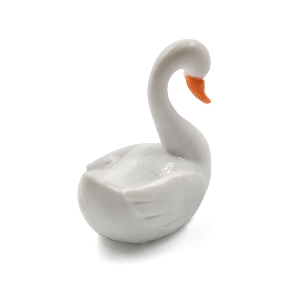 Garden Mini Lover Birds Ornaments Love Ducks Figurine Black White Swan Miniature Animals Statue