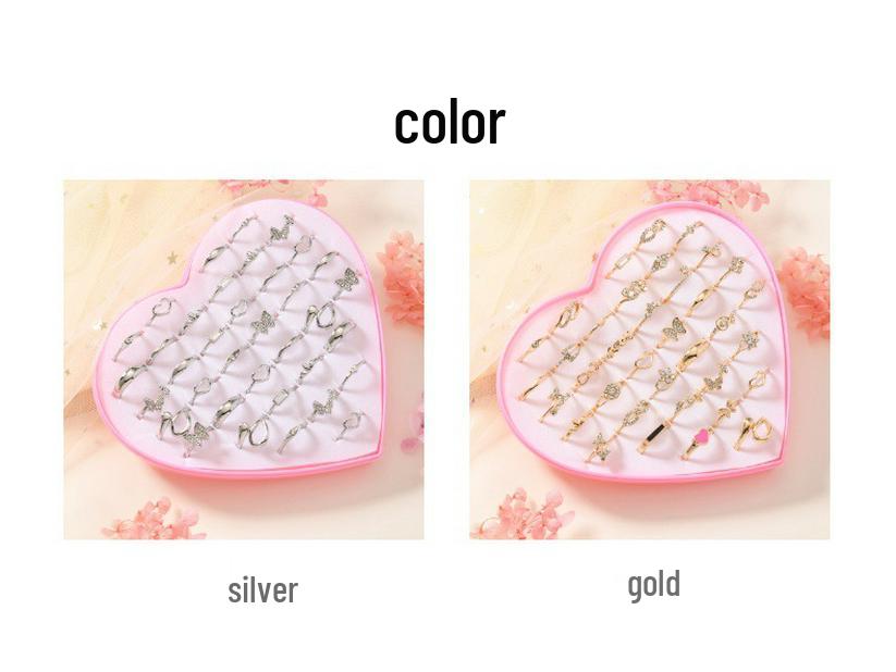 Zinc Alloy Ring Gift Box Set - Stylish and Elegant Jewelry Collection