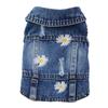 Pet cat small dog Yorkshire puppy dog clothes daisy denim vest vest spring and autumn