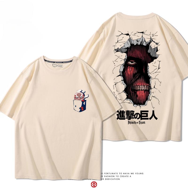 Summer 100% Cotton T-shirt Attack Giant Wings of Freedom Clothing Sergeant Alan Mikasa Around Short-sleeved Men