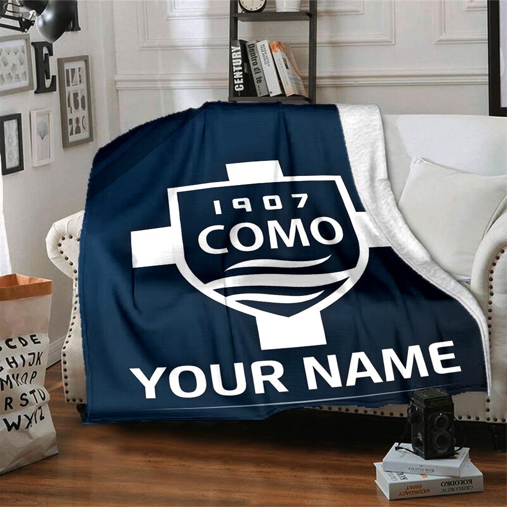 1pc Como1907 Blanket with Custom Name, Gift, for Men and Women, Soft Blanket, Good for Sofa Bed Couch Travel, Lightweight Flannel Blanket