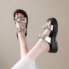 Fashion Platform Slippers Women Summer New Outside Wear Fashion Round Toe Open Toe Bow One Strap Non-slip Cool Mopping