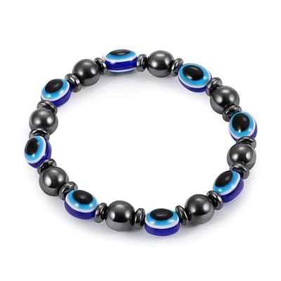 1pc mulheres homens terapia magnética hematita pulseira perda de peso pulseira jóias preto azul