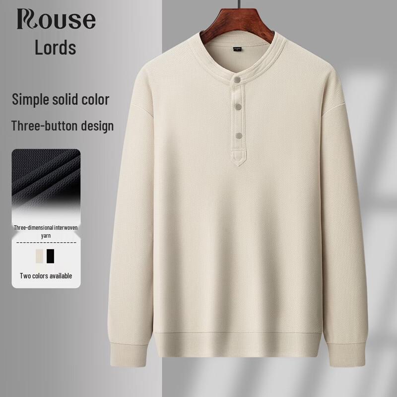 Men s Business Casual Long-Sleeve Round Neck T-Shirt 180
