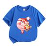 Kids Boys Girls Crew Neck Short Sleeve 100% Cotton T-Shirt Cute Cartoon Pink Pig Character Print Casual Soft Breathable Tees for Toddlers