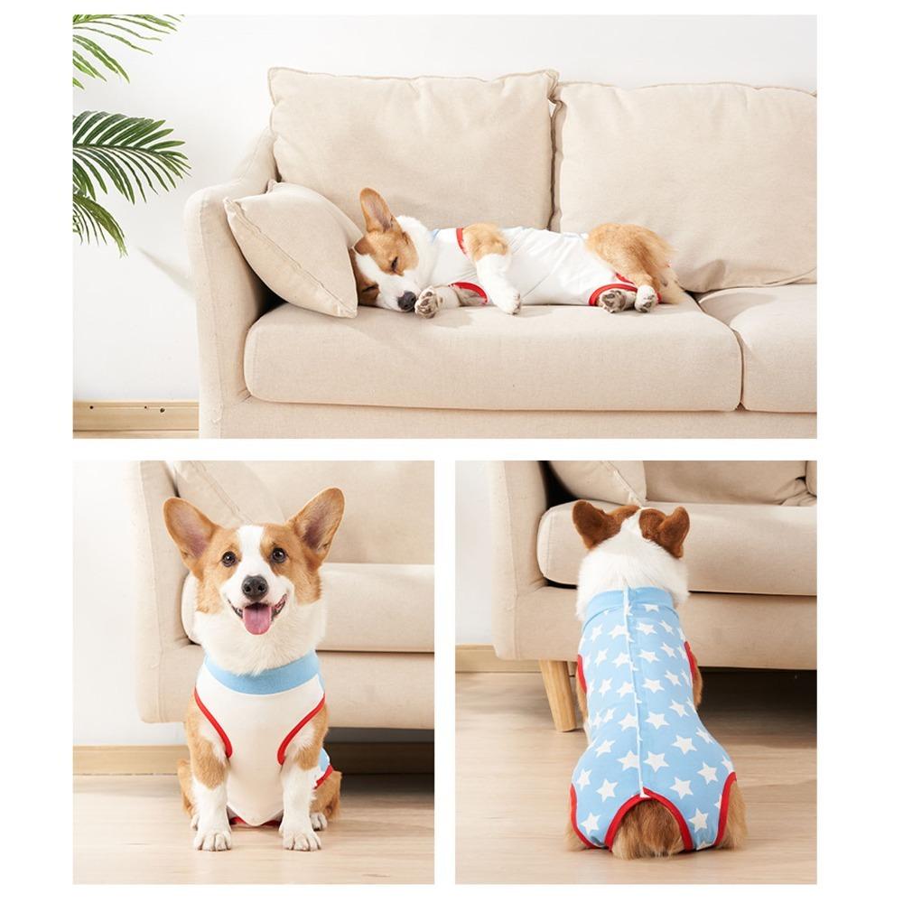 Easy Wear Dog Surgery Suit Soft Fabric Cat Recovery Shirt Pet Weaning Clothes  Body Recovery S