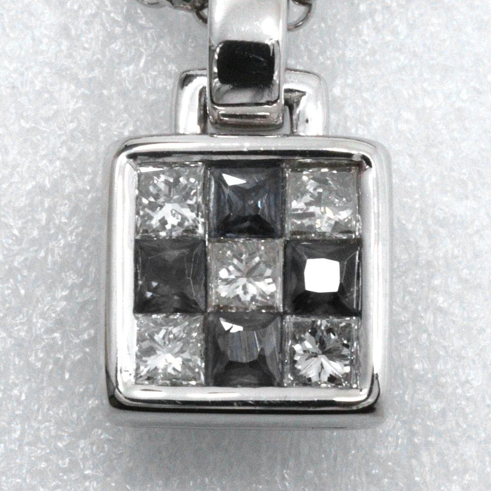 Necklace PtPlatinum/sapphire/diamond 5.9g Women Used