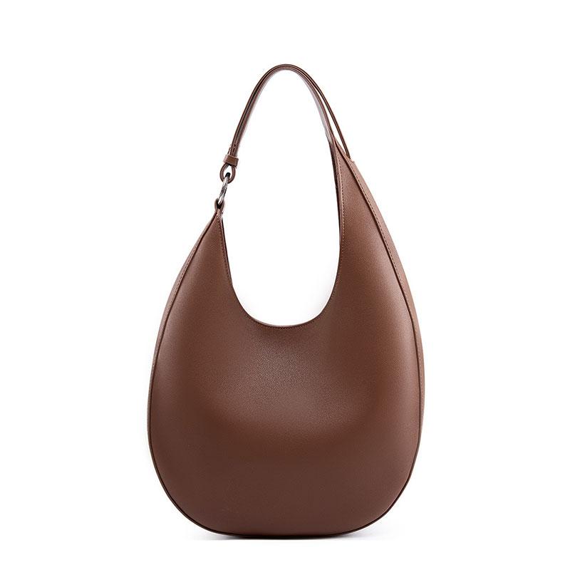 Genuine Leather Women's Bag Luxury Designer Shoulder Bag Fashi Half Mo Handbag Women High Quality Cowhide Tote Bags