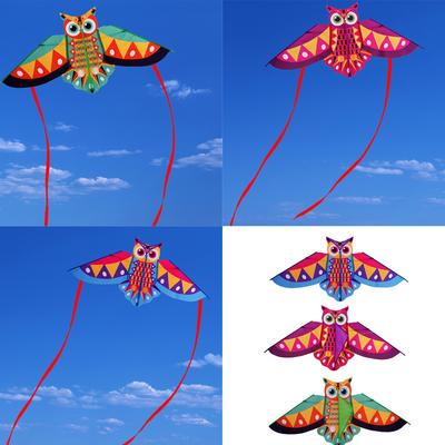 Stabiler Eulen-Drachen für Kinder Outdoor-Aktivitäten Buntes Langschwanz-Design Hohe Windbeständigkeit Fiberglasgestell Einfache Montage Faltbares Reisespielzeug
