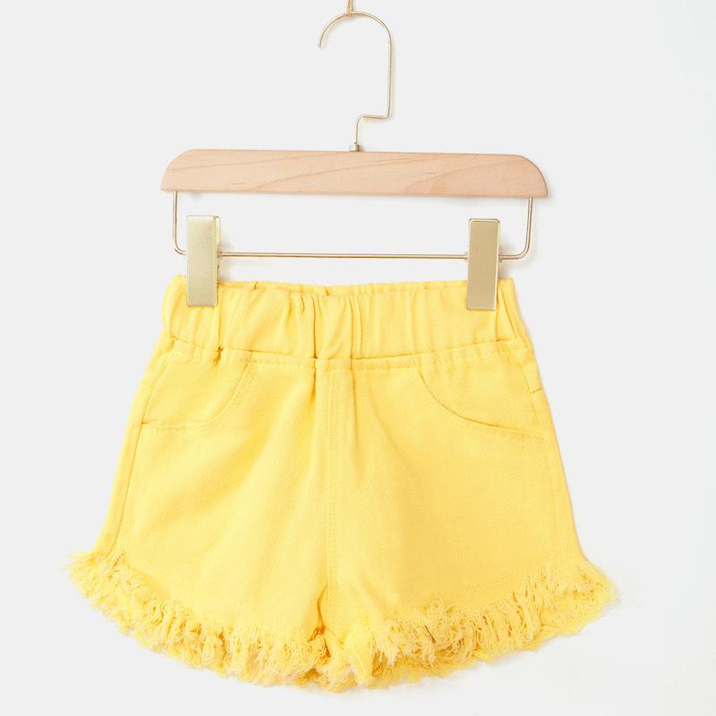 Sommer-Mode-Shorts für Mädchen Denim-Shorts mit bunten Fransen für große Jungen für 3 bis 12 Jahre Oberbekleidung Trendige Kinderhosen