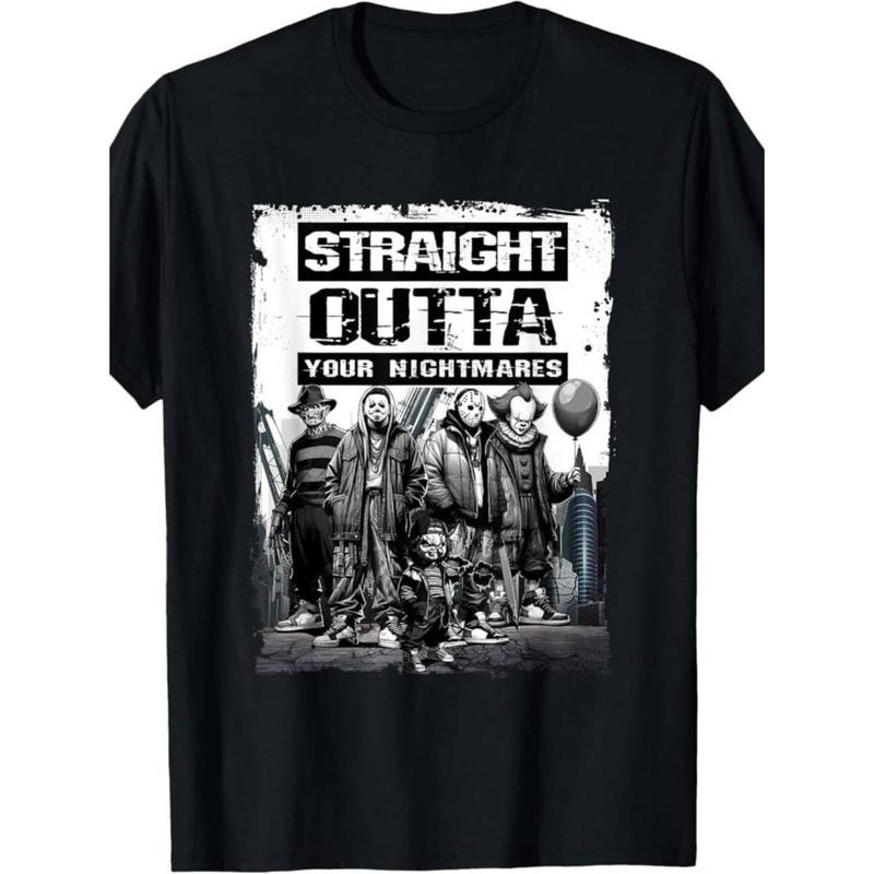 

Straight Outta Nightmares Unisex Vintage Horror Halloween T-Shirt S