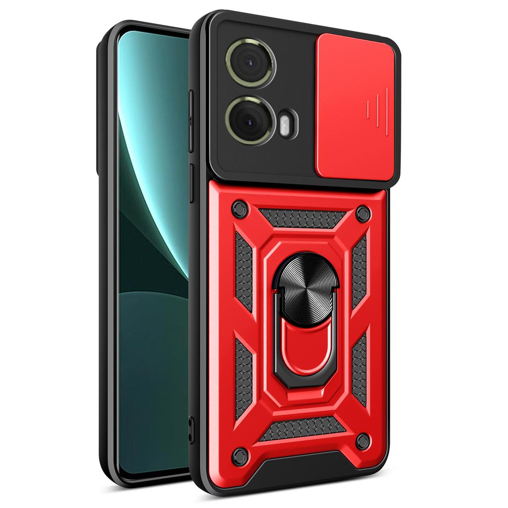 For Motorola Moto S50 Neo 5G/G85 5G Case with Slide Camera Lid PC+TPU Kickstand Phone Cover