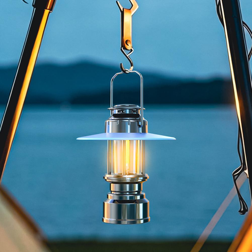 High-end Camping Tent Vintage LED Lantern Portable Handheld Emergency Charging Lamp Stylish Atmosphere Lighting For Outdoor