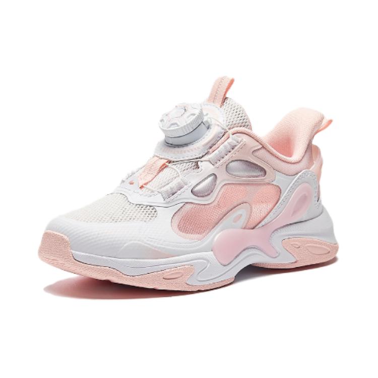 Anta Comfortable Non-Slip Durable Low-Top Casual Shoes Kids Sneaker White Pink 322429921-1