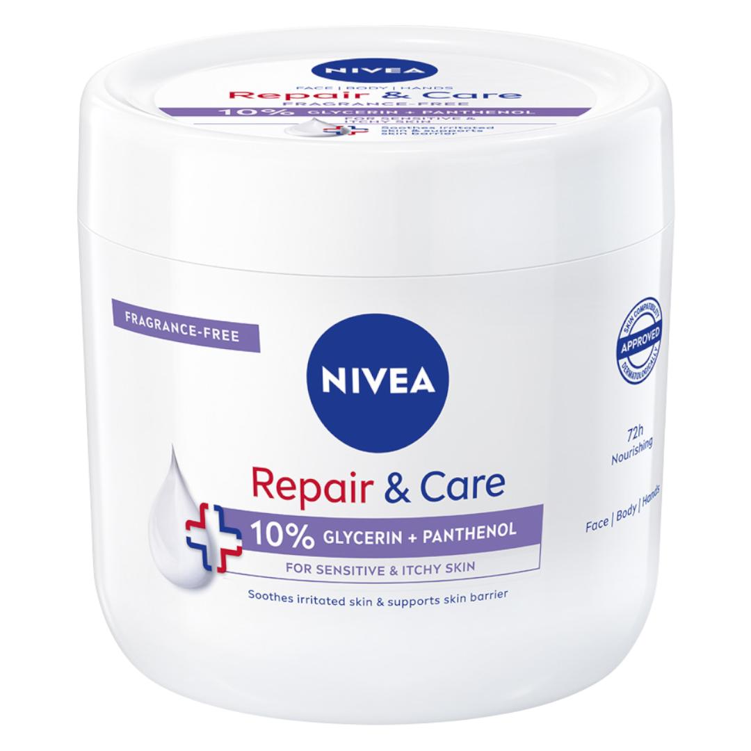 380551 Nivea Repair & Care Sensitive Multifunktionscreme Für Empfindliche Haut Feuchtigkeitsspendend Und Schützend Parfümfrei 400