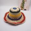 Hyunya Style Japanese Export Colorful Striped Hand-Woven Straw Hat Women'S Summer Sunshade Resort Beach