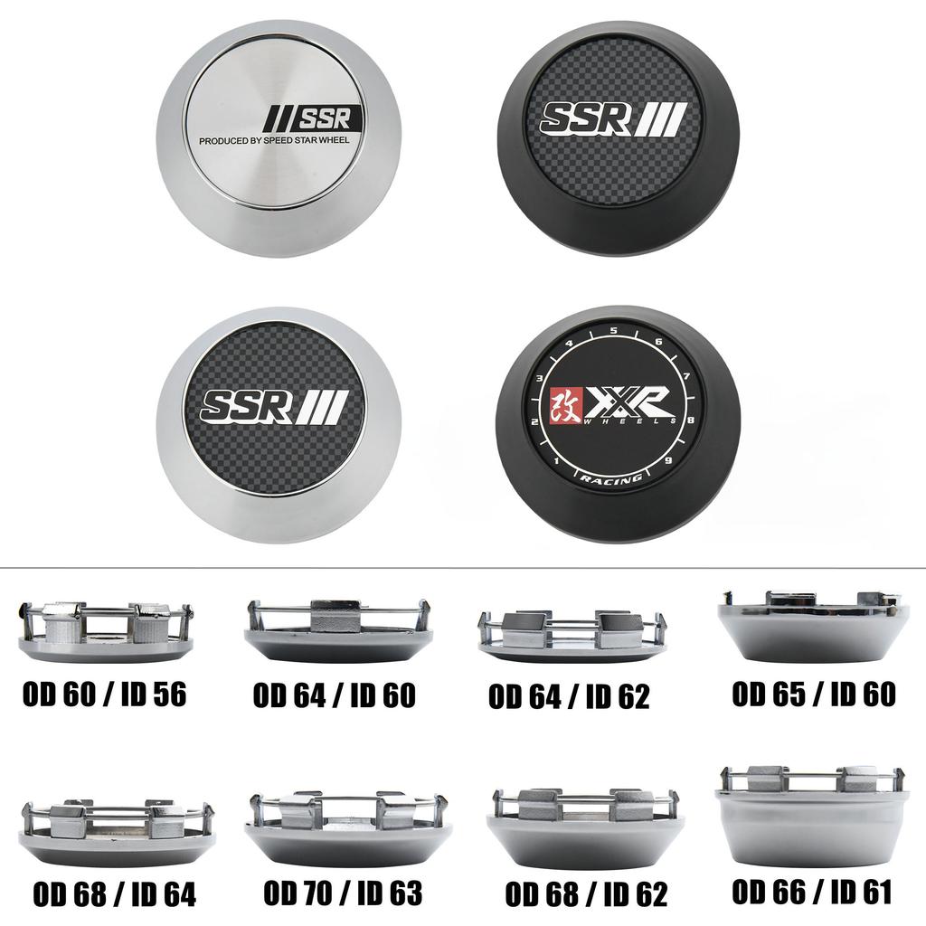 AAYH1 SET VON 4 XXR Felgendeckel 56mm/57mm/58mm/59mm/60mm/61mm/62mm/63mm/64mm/72mm Sportfelgendeckel SSR Emblem Radkappe Nabenkappe
