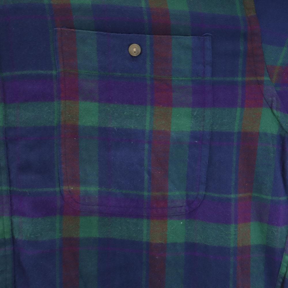 CHAPS RALPH LAUREN 80s vintage Check Pattern Long sleeve flannel Button down shirt Men's Used