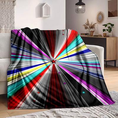 1 Stück Sternenfeuer Spektrum Decke, Leichte Flanell Überwurfdecke für Sofa, Bett, Reisen, Camping, Wohnzimmer, Büro, Couch, Stuhl und Bett