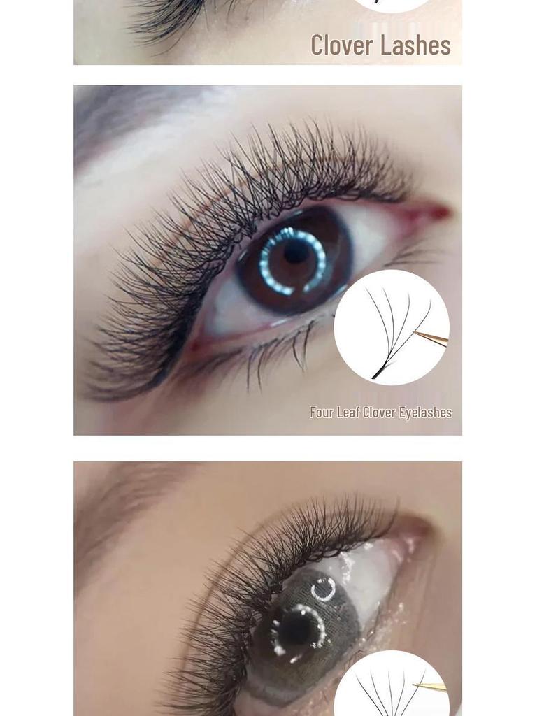 Natural Thick YY Eyelash Extensions - Large Capacity, Non-Scattered, Three-Leaf/Four-Leaf Design