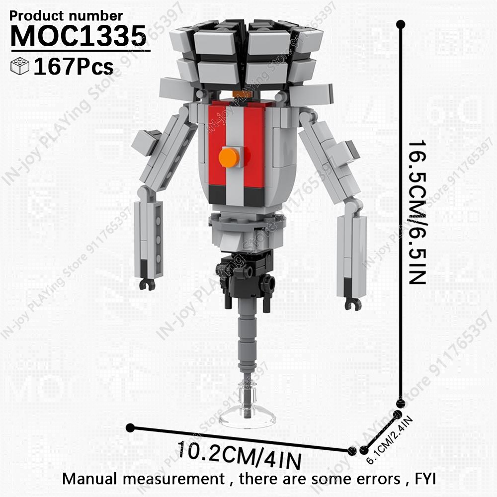 MOOXI Set di Figure Skibidi Toilet Man TvMan Cameraman Speakerman Blocchi da Costruzione Modello MOC Mattoncini Giocattoli per Adulti Bambini Regalo di Compleanno
