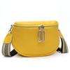 Leather Fashion Saddle Bag Women'S Bag Messenger Bag Double Zipper First Layer Cowhide Bag Shoulder Bag