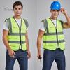 Arbeidsvest Herre Dame Refleksvest V-hals Ermeløs Glidelåslomme Pustende Nattsikkerhetsvest