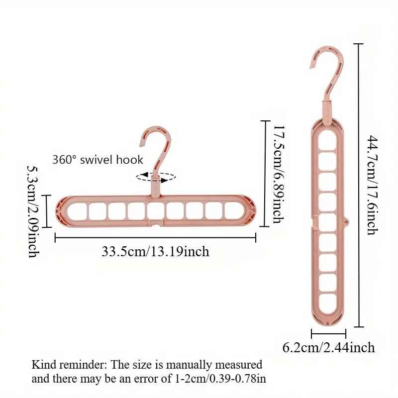 10pcs Space Saving Hanger Holder 9Holes Multi Hanger Organizer Space Saving Hanger Rotating Magic Hanger for Closet Space Saving