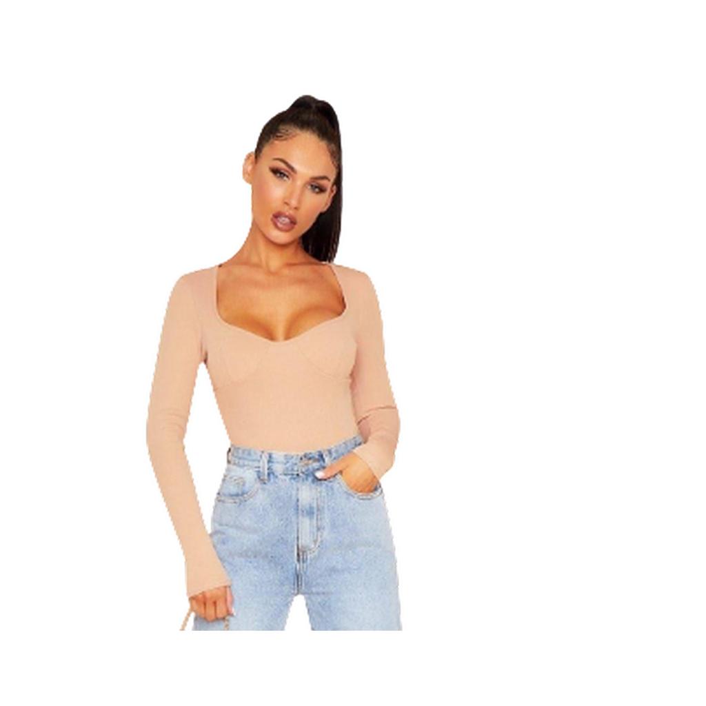 Missy Empire Womens/Ladies Cup Ribbed Long-Sleeved Bodysuit