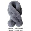 1pc Plush Cross Scarf Faux Rabbit Fur Thickened Plush Ball Thermal Scarf Thick Winter Women Neck Warmer Collar Neckerchief