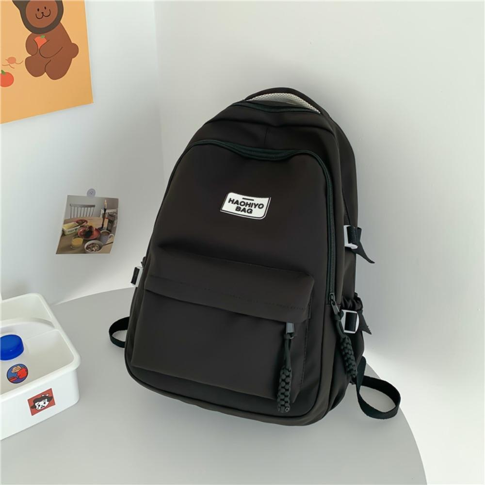 Zaino Portatile Colore Fresco Solido Grande Capacità Nylon Zaino Scolastico per Studenti Stile Coreano Borsa portaoggetti Borsa a Spalla Adolescente