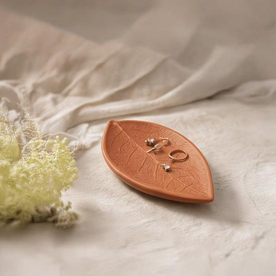 Yousheng 3D Printed Leaf Shaped Jewelry Tray, Ring Dish, Entryway Table Trays, Decorative Trinket Dish, Jewelry Organizer Tray for Rings