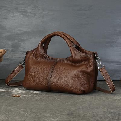 Ręcznie robiona torba crossbody z prawdziwej skóry, retro casualowa torba o dużej pojemności