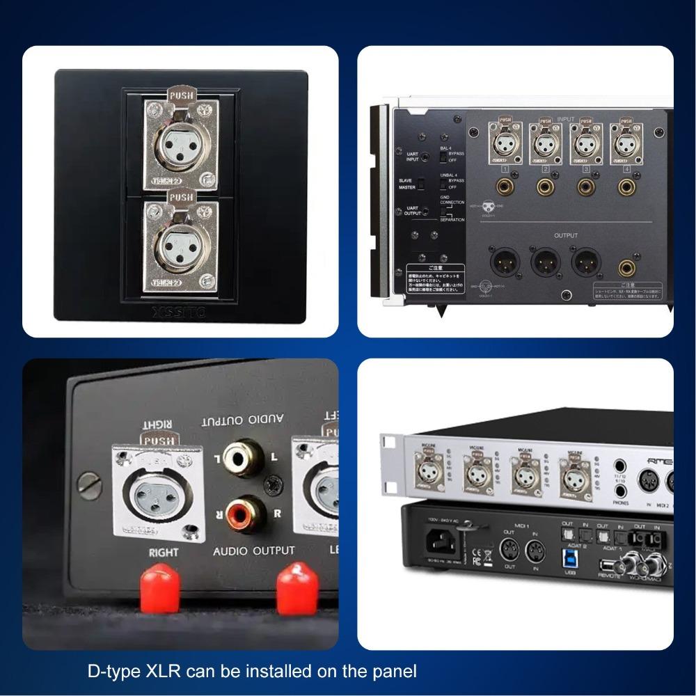 2 Pcs 3Pin XLR Female To 3Pin Male Panel Mount Adapter Mic Feed Thru Converter  for Floor Box