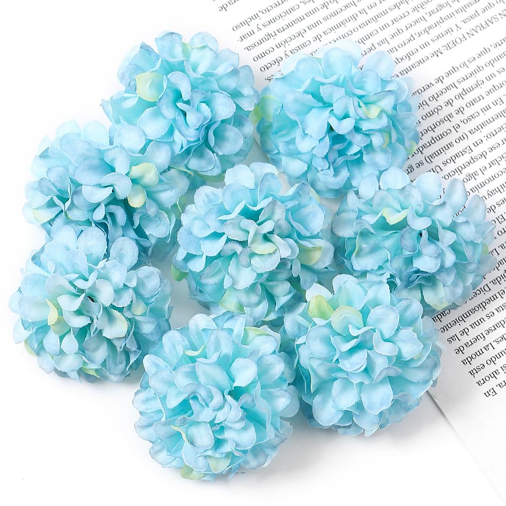 10/20/30Pcs Hydrangea Artificial Flowers Heads 4cm for Home Room Decor DIY Marriage Wreath Accessories Bride Wedding Decoration