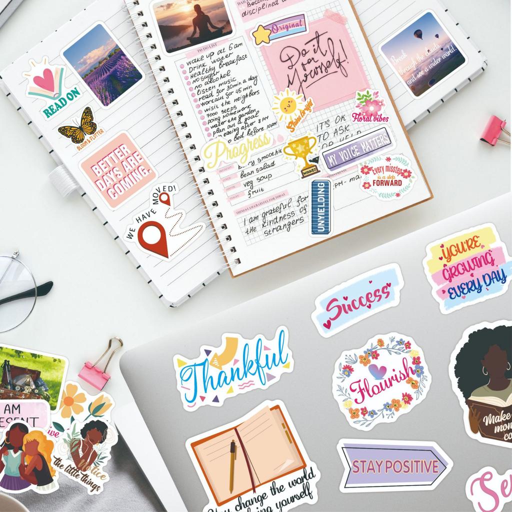 50 DIY Handmade Account Decoration Motivational Text Stickers for Girls