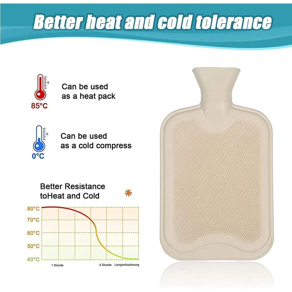 1PC Lengthened Waist Protection Warm Hand Treasure Thickened Plush Cloth PVC Water Injection Hot Water Bag